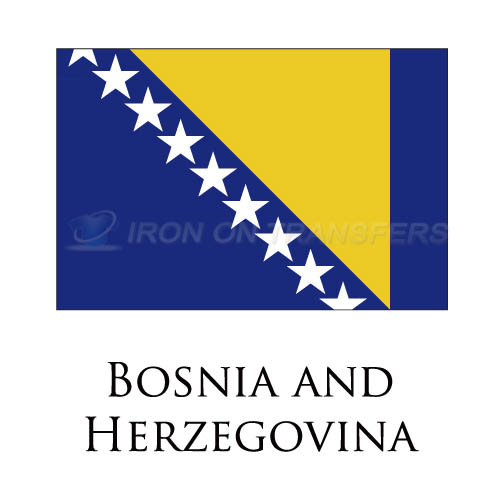 Bosnia And Herzegovina flag Iron-on Stickers (Heat Transfers)NO.1833